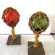 Paire de lampes corde et flotteurs de filets design années 60 - 70
