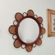 Vintage rattan flower mirror and cannage 60s/70s