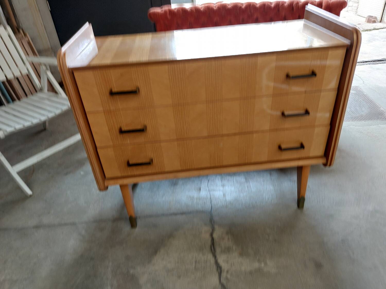 1960s chest of drawers with compass feet