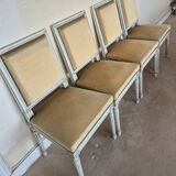 Chaise style Louis XVI assise velours beige doré