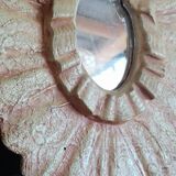 Painted oval plaster mirror