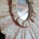 Oval painted plaster mirror