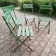 4 old iron and wood garden folding chairs