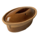 Petite terrine en terre cuite beige & marron