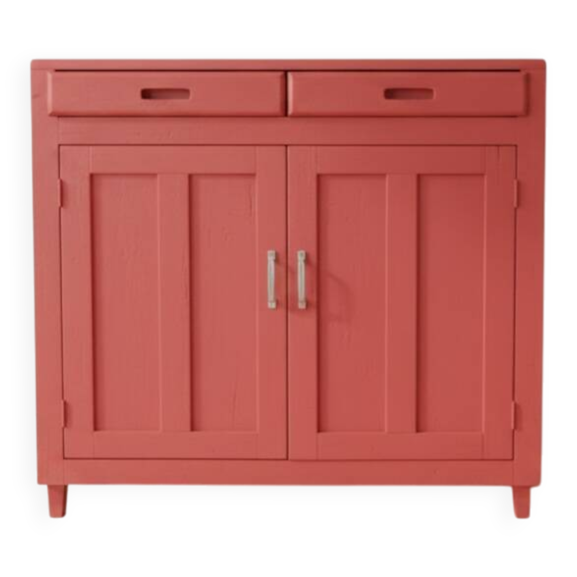 Parisian Buffet / Vintage Storage Unit – Painted Terracotta Red