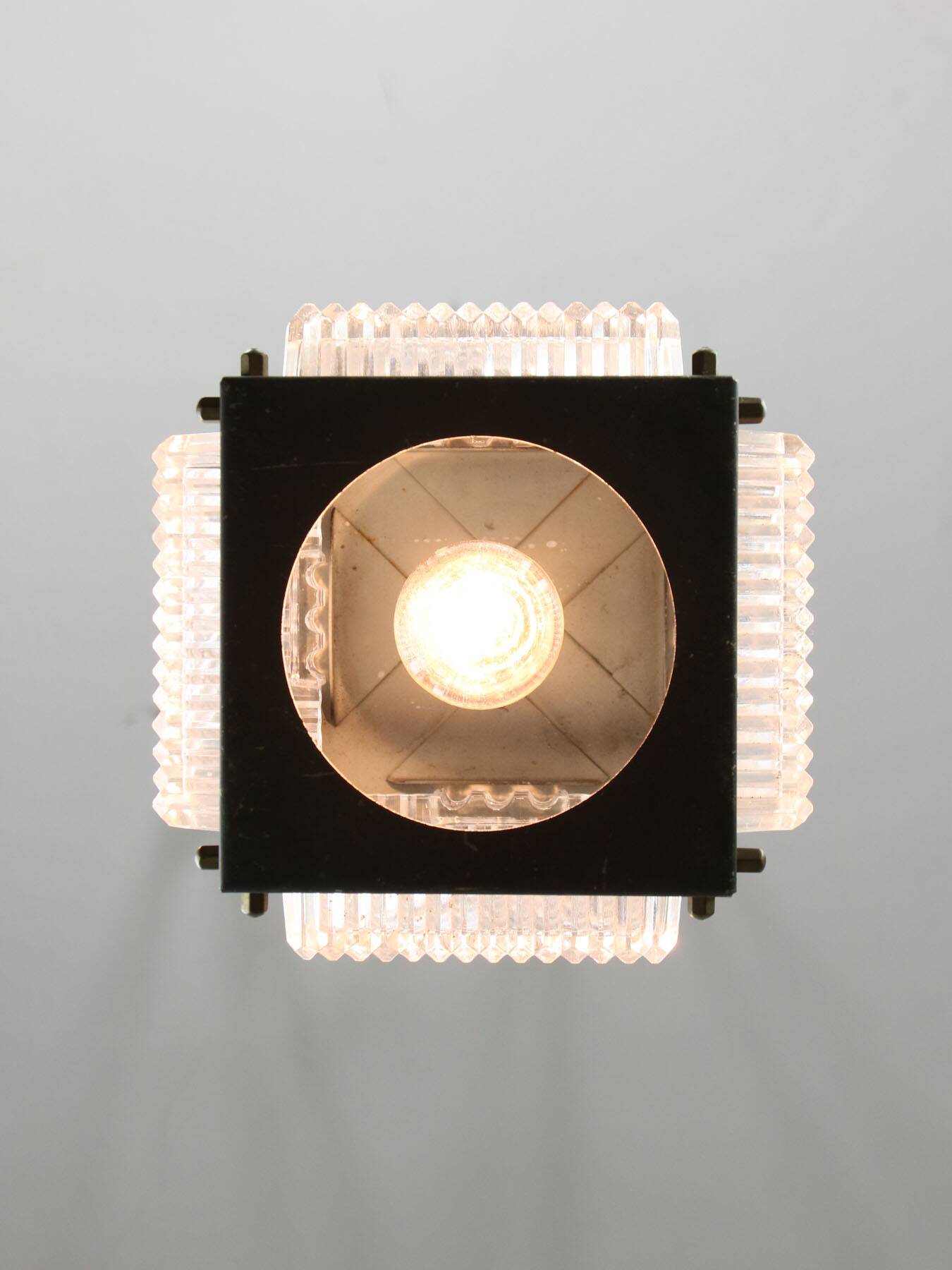 Vintage Italian Brass and Glass Lantern