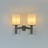 Perzel double wall light model 1141, metal and opaline, France, 1960.