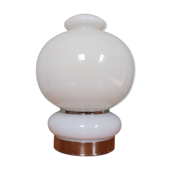 Vintage lamp in white opaline, space age style, 70s