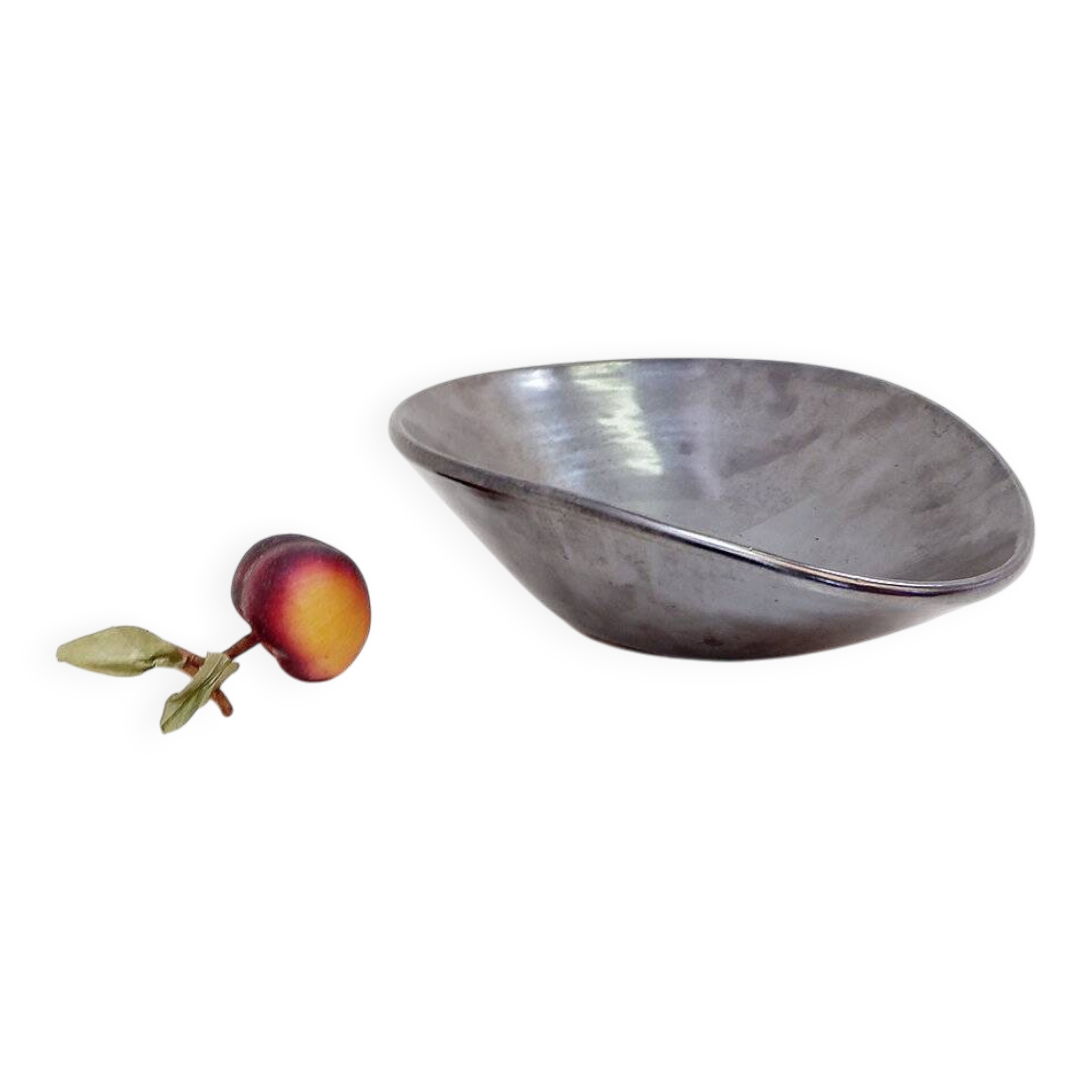 Decorative dishes or vintage ceramic grey glazed catchalls.