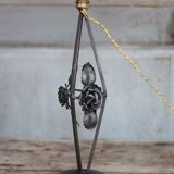Vintage wrought iron lamp, table lamp, ironwork, lamp