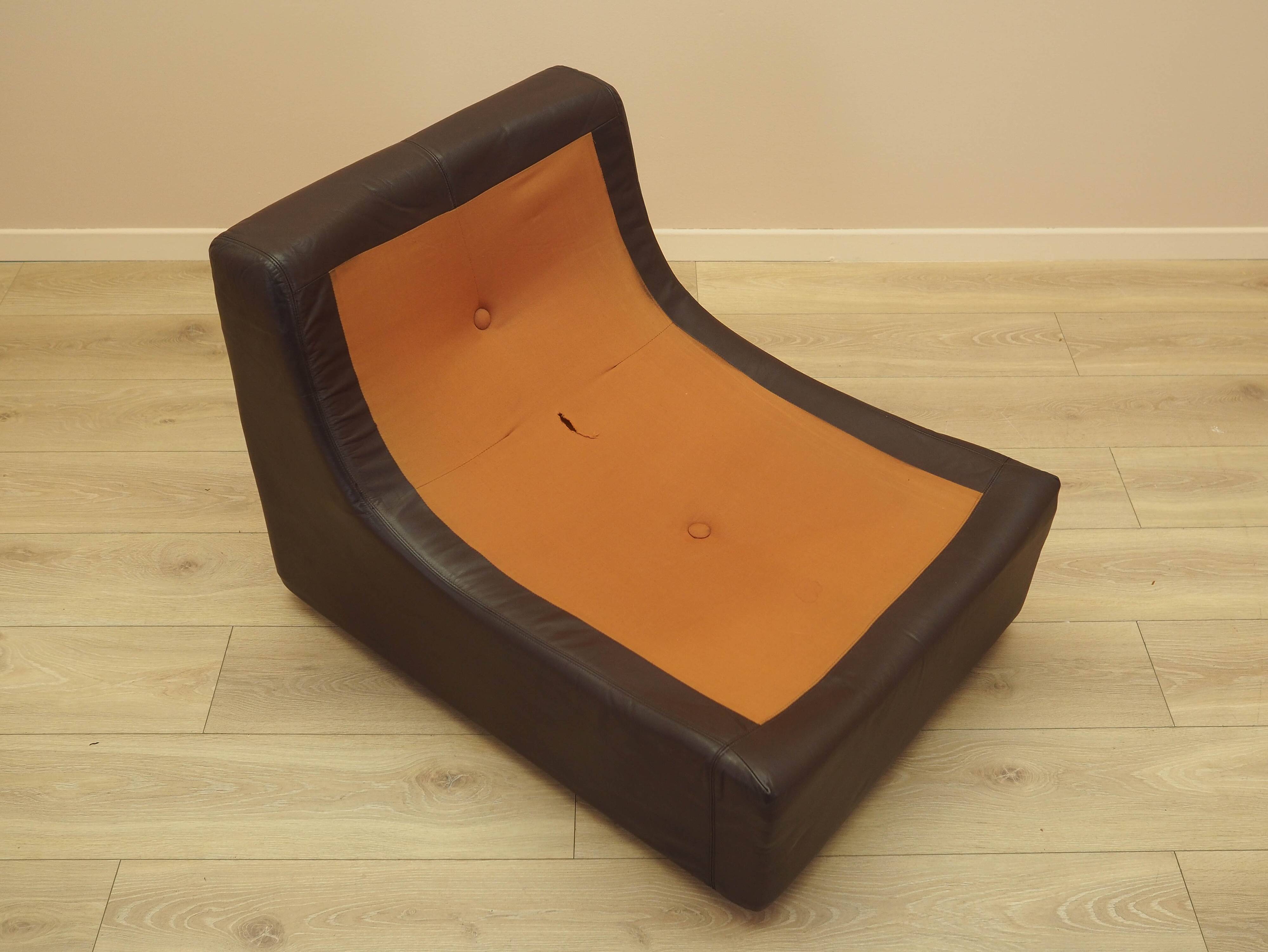 Brown leather armchair, Italian design, 1960s, production: Italy