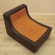 Brown leather armchair, Italian design, 1960s, production: Italy
