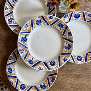 Set of 8 antique flat plates - Canada from Moulin des Loups