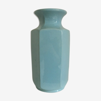 Vase vintage en céramique bleu ciel