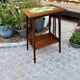 Art Nouveau side table 1910 with double tops in dark oak.