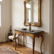 Console/table de milieu style Louis XV doré XIXè 