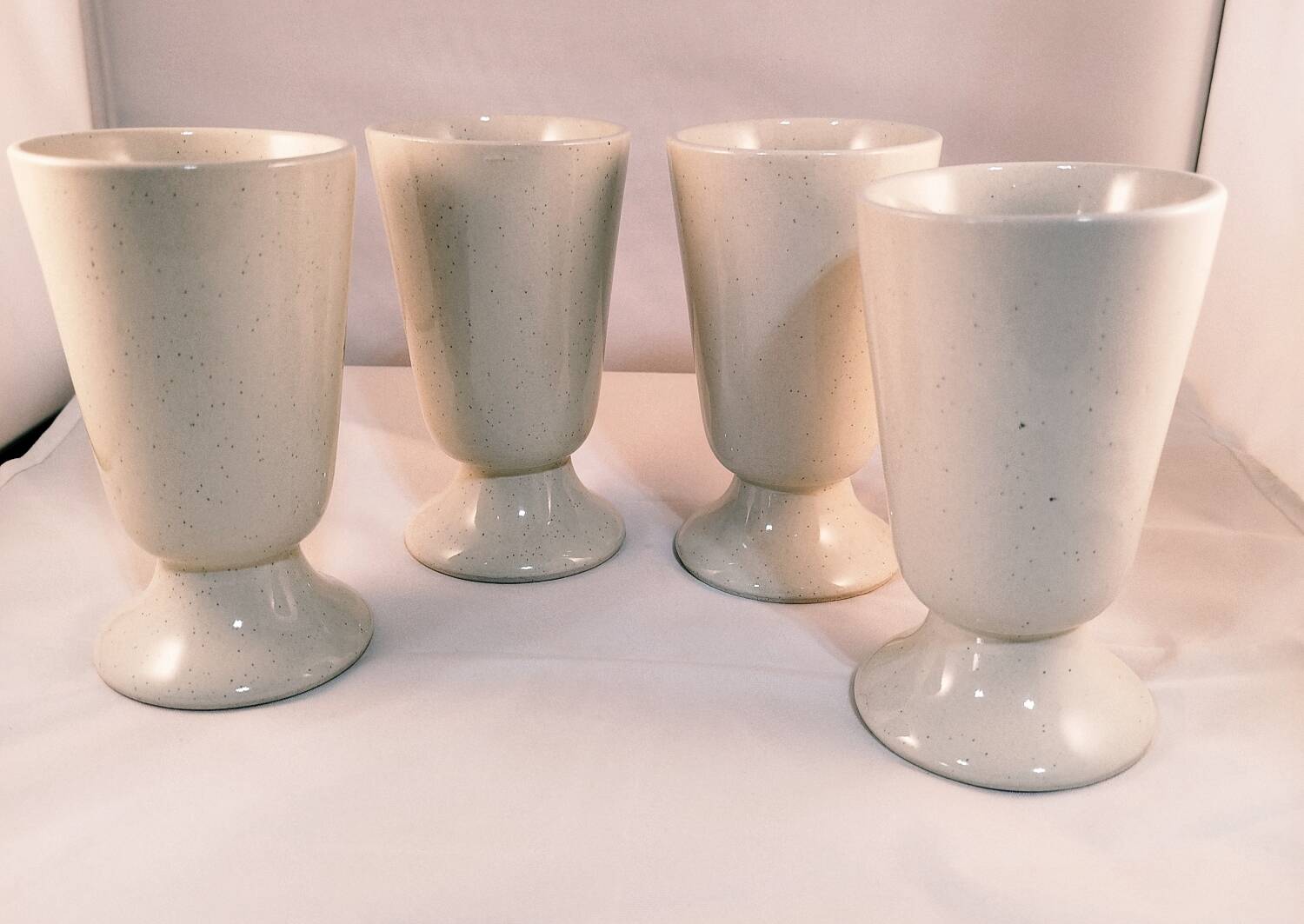 4 flowering stoneware mazagrans, 1970s