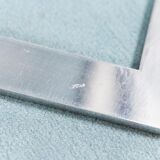 Set 4 chairs eco leather blue metal chrome 70