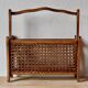 Porte-revue vintage en bois massif et cannage - fabrication artisanale - A. Brogiato - Made in Italy