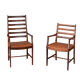 Pair of danish rosewood and leather armchairs