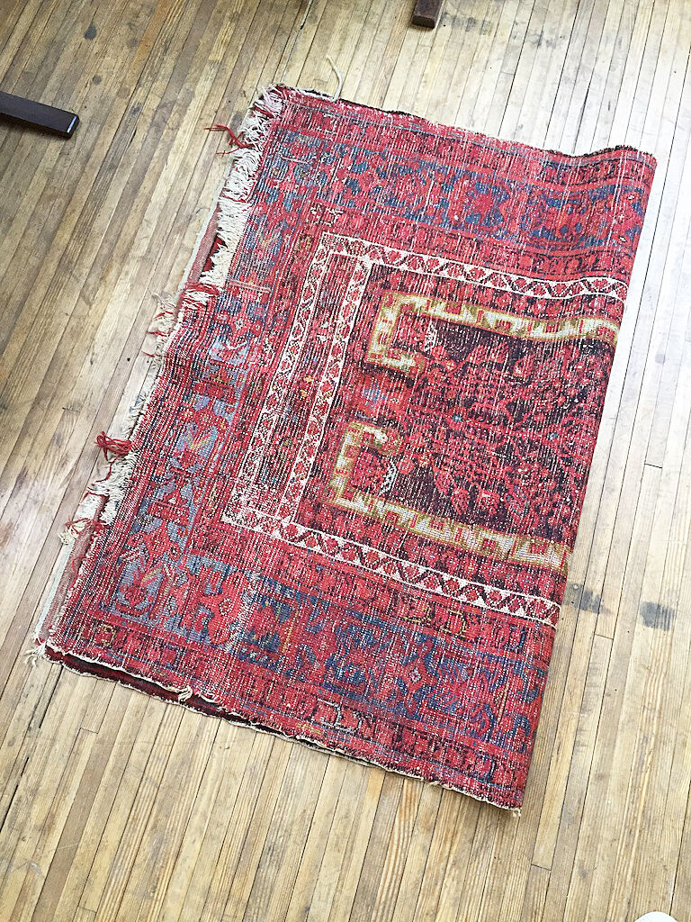 Ancient Kilim patterned Persian rug 151x111cm