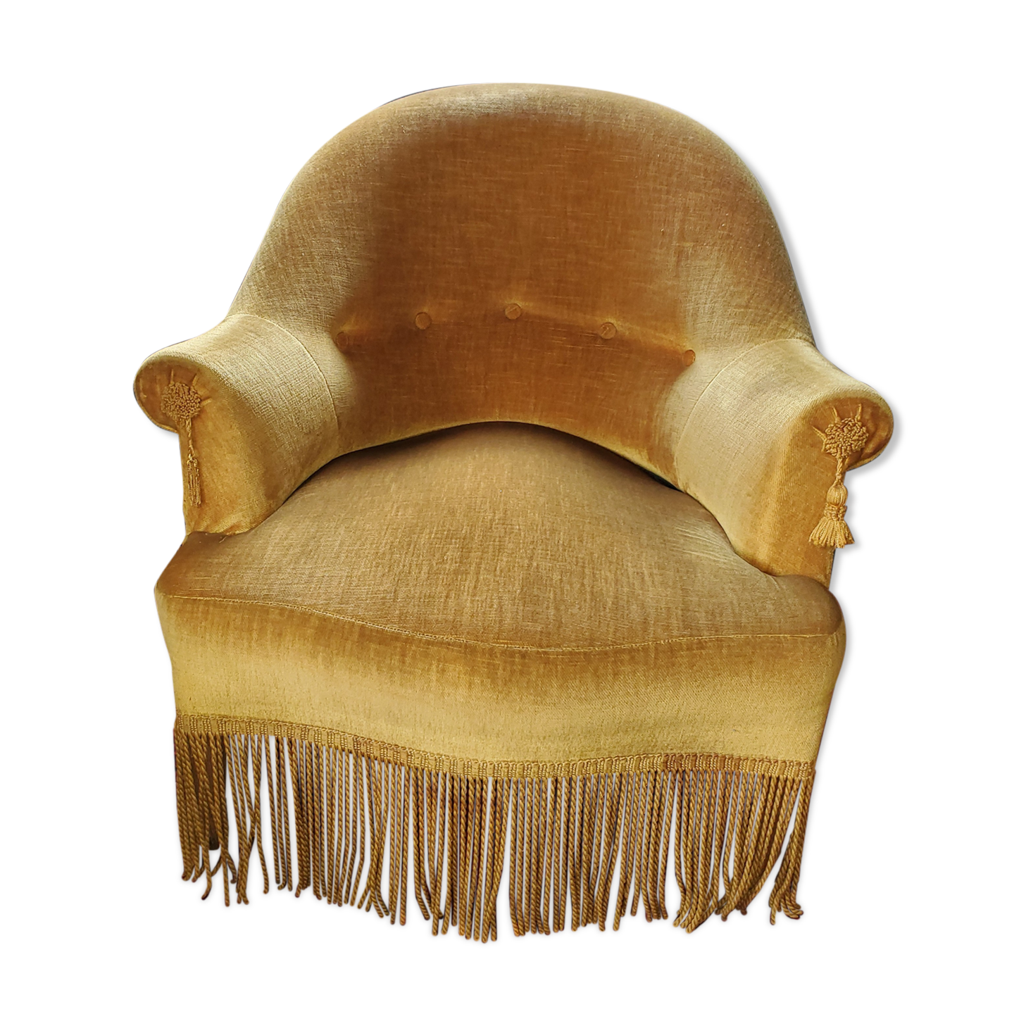 Golden yellow toad armchair