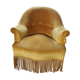 Fauteuil crapaud jaune or