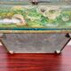 Old and large lithographed sheet metal box Japanese decoration