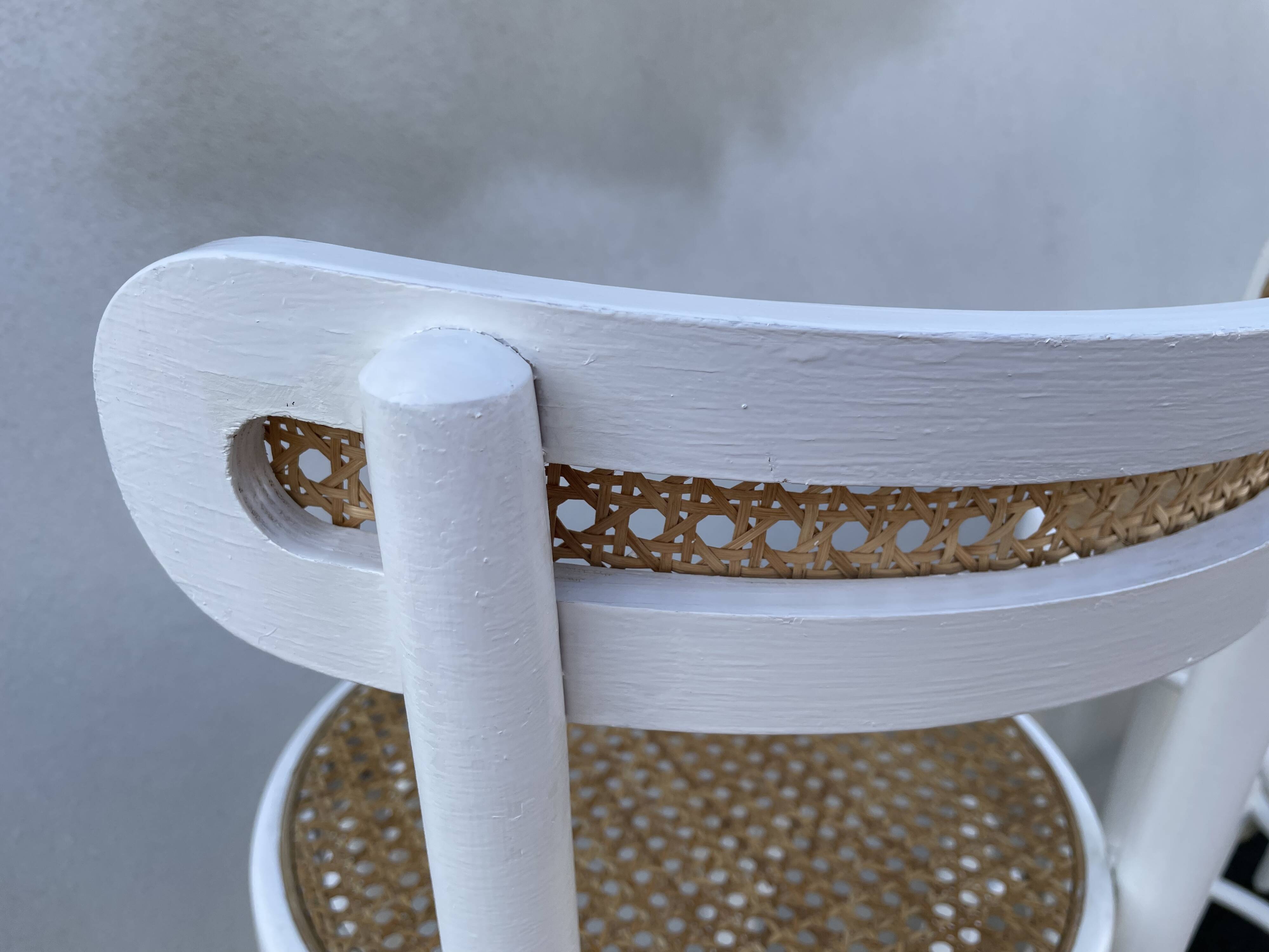 High stools in cane and curved wood 1970-1980