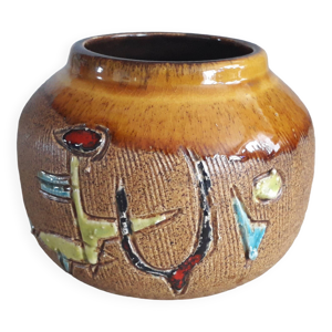 Vase vintage au décor - original