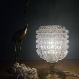 Vintage globe table lamp in molded and chiseled glass