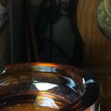 Cendrier en verre épais marron Année 70