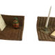 Pair of vintage hanging bedsides in wicker and rattan