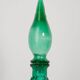Set of two Genie green glass carafes.