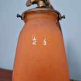 Lampe de bureau art déco en bronze et verre marmoréen, frères Muller, 1920