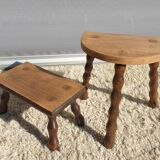 Set 2 decorative milking stools Nature