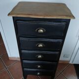 Chiffonnier en bois peint en noir