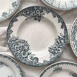 6 mismatched Saint Amand ironstone soup plates