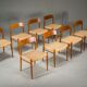 Danish teak Model 75 dining chairs by Niels Møller, 1960s, set of 8