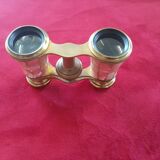 Brass and mother-of-pearl theatre twins