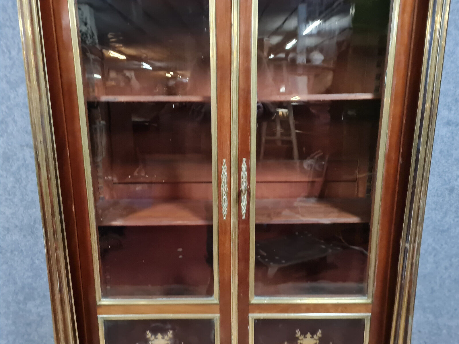 Library period Napoleon III in marquetry Boulle around 1850