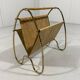 Brass & rattan magazine holder 1950’s