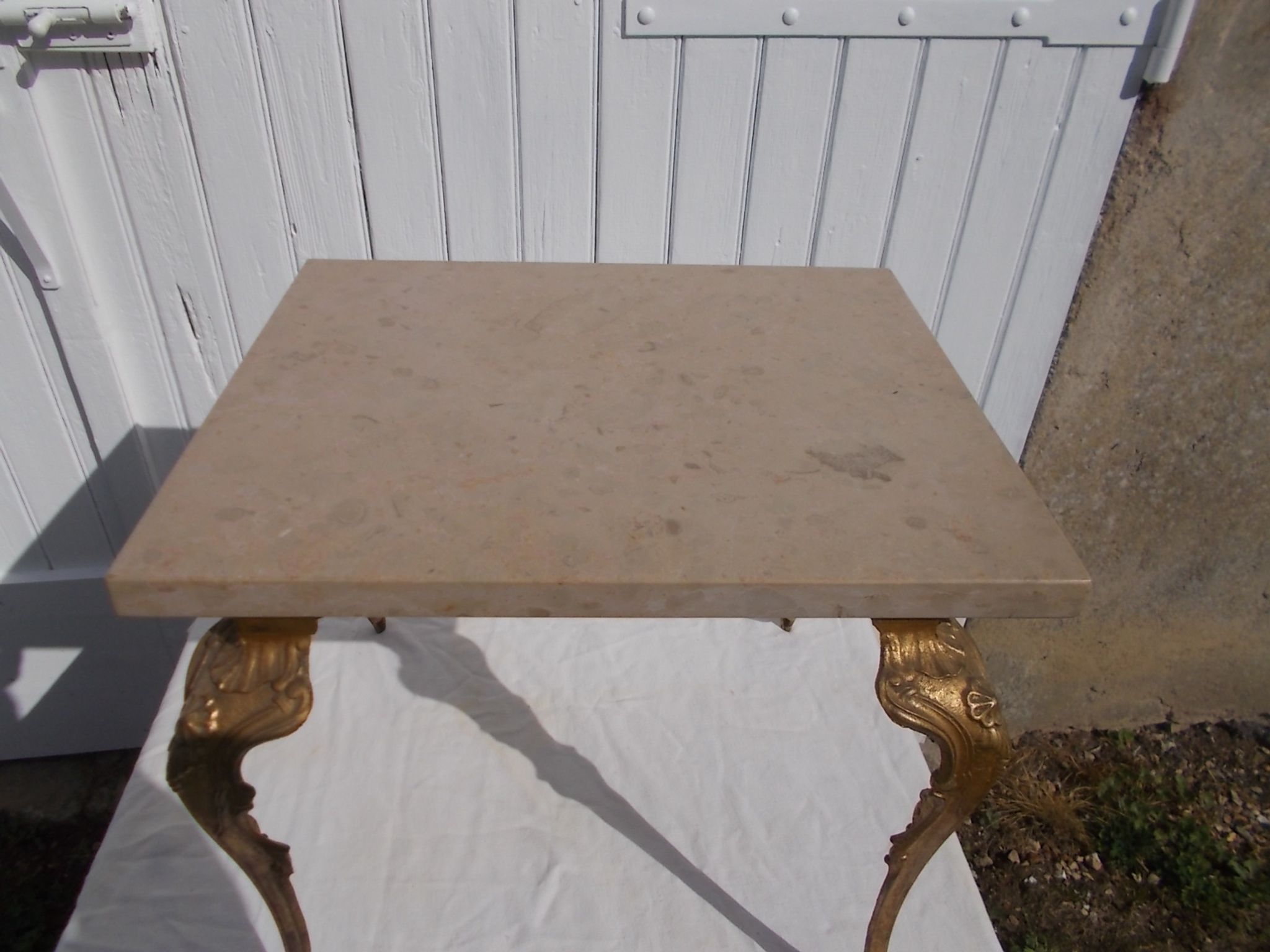 Table d'appoint  marbre fer forgé