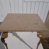 Side table wrought iron marble