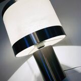 Vintage table lamp • gioffredo reggiani • cylinder • brushed steel • 1970