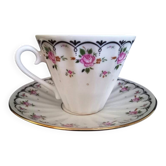 Tasse à the avec sous-coupe en porcelaine russe Lomonosov, St Petersbourg