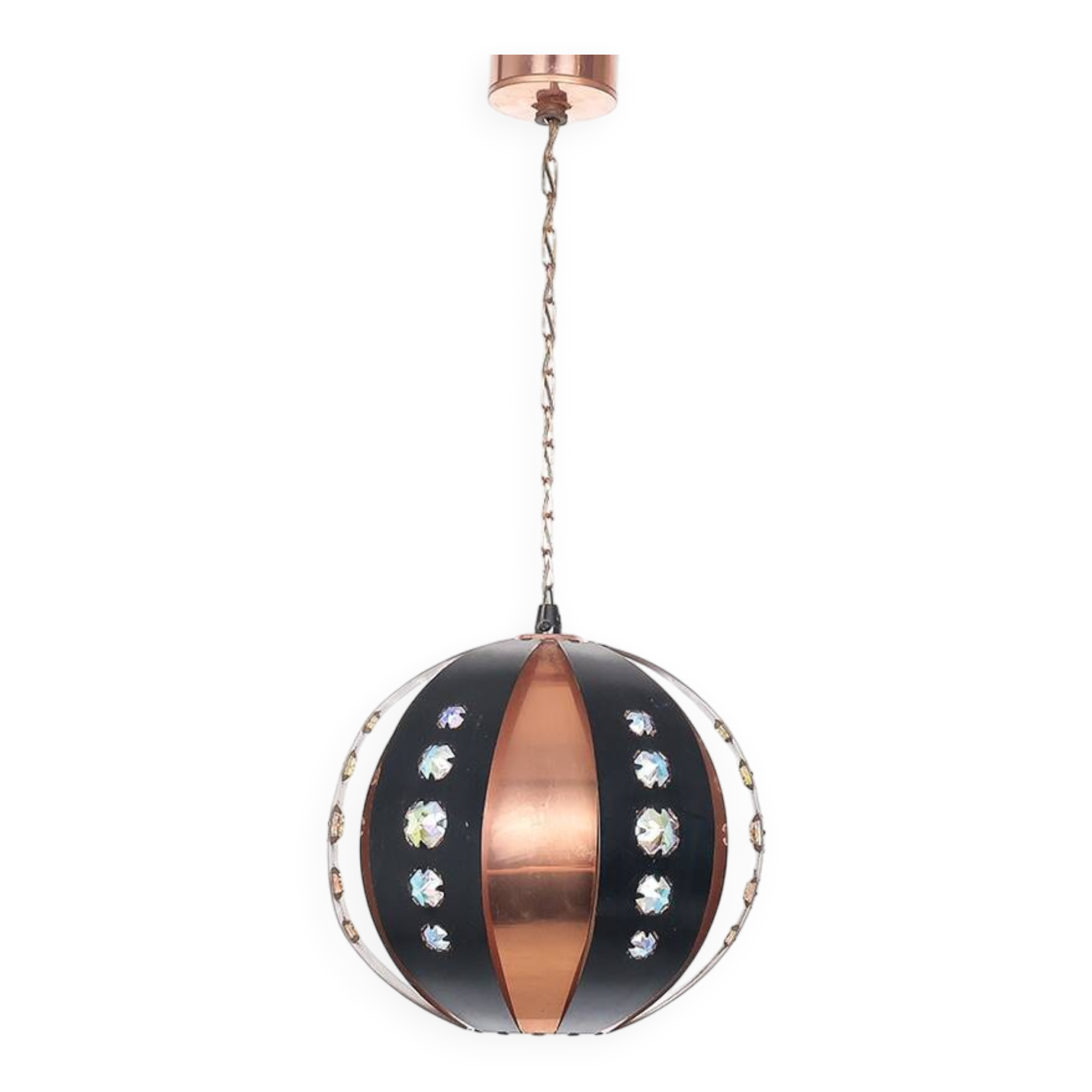 Lampe suspendue en cuivre Werner Schou pour Coronell, années 1960