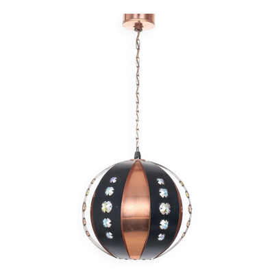 Lampe suspendue en cuivre Werner Schou pour Coronell, années 1960