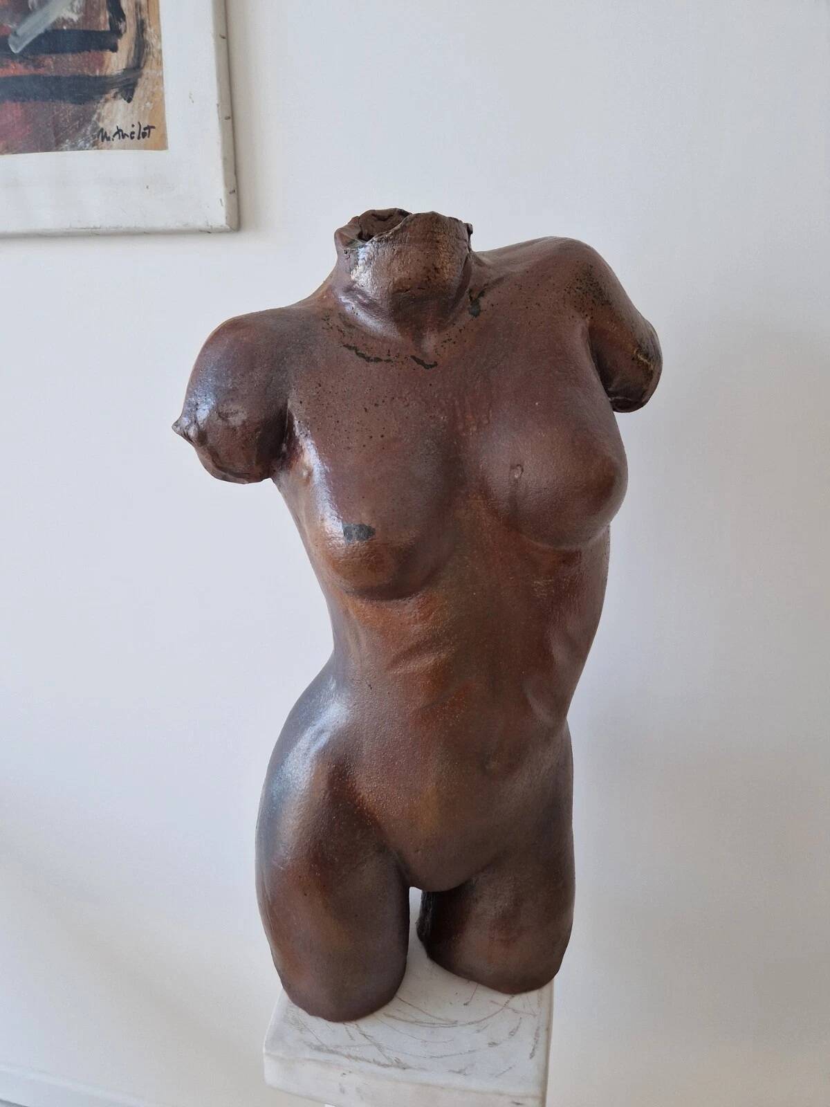 Vintage Studio Pottery Female Torso Sculpture 1960s Interior Design