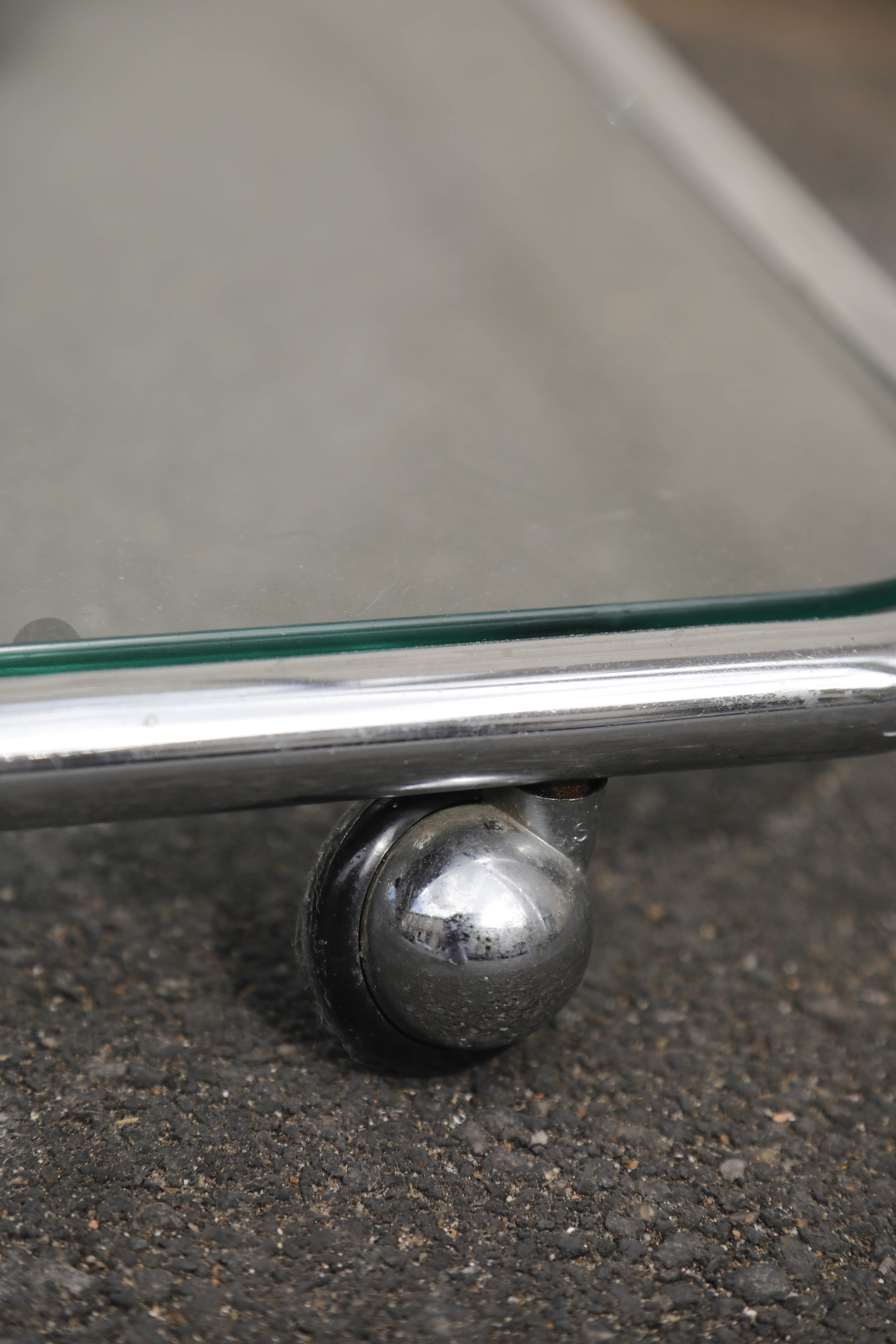 Console stainless glass italy 1970